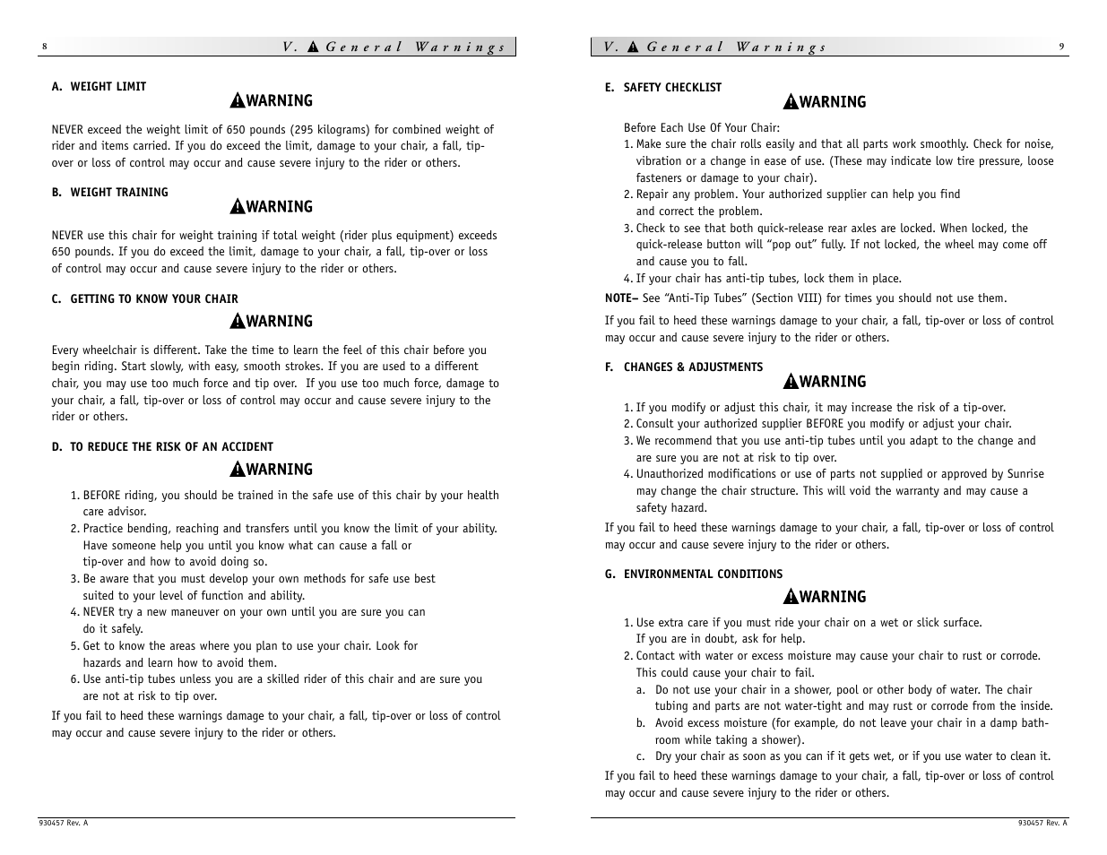 Sunrise Medical Quickie M6 User Manual | Page 5 / 21