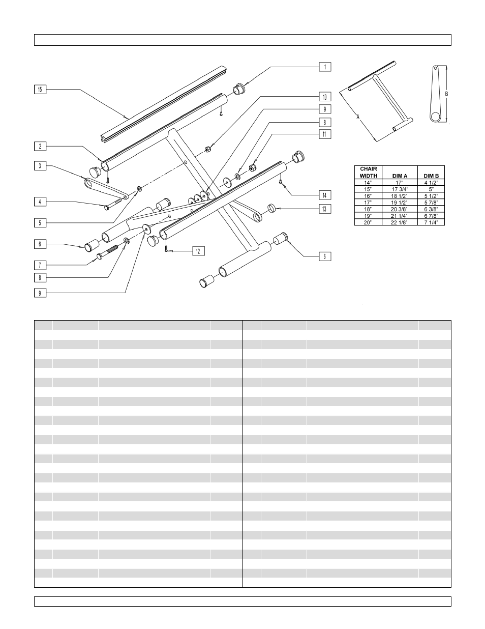 Q2 - cross tube assm 14-20 | Sunrise Medical One-Arm Drive Quickie 2 User Manual | Page 10 / 173