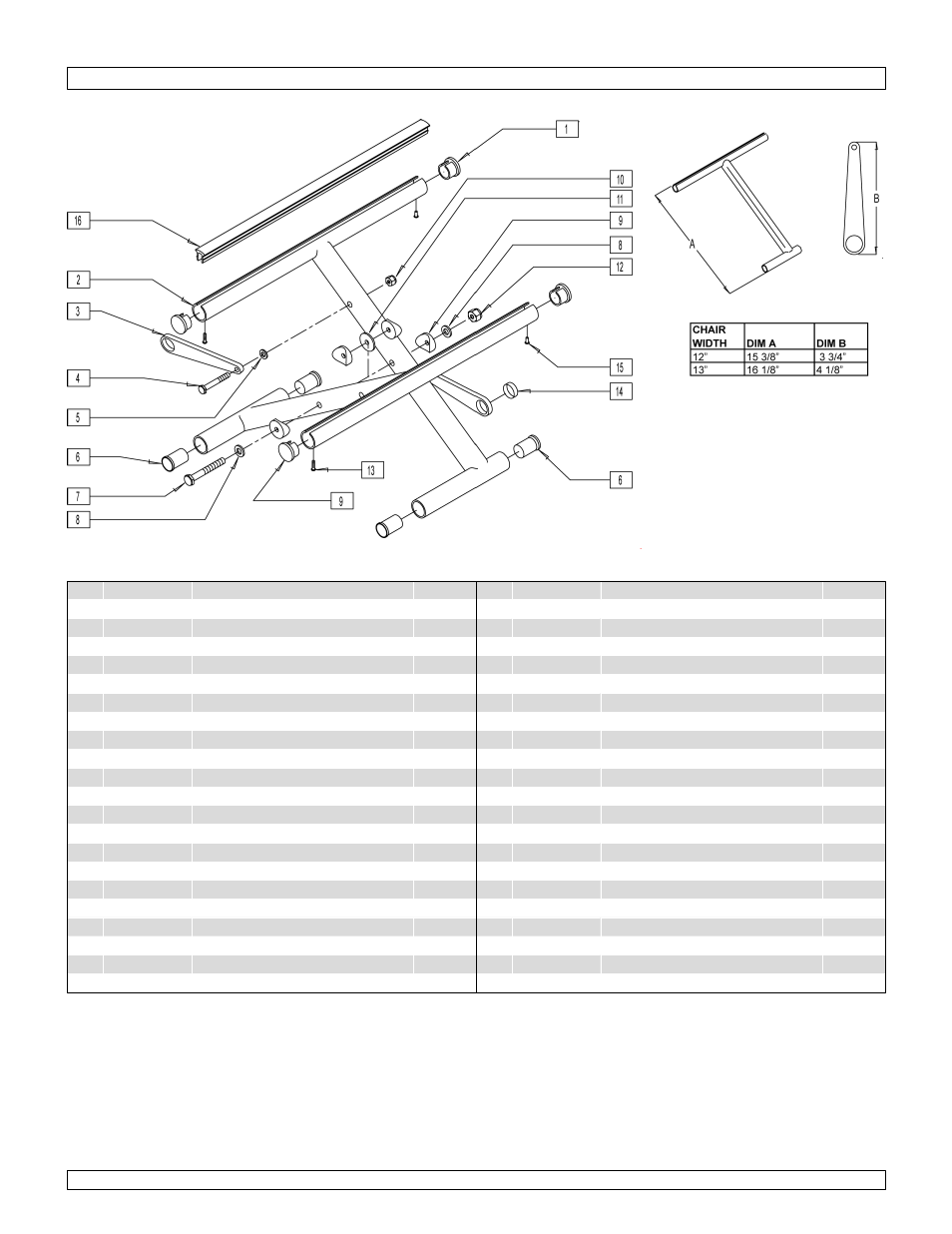 Q2 - cross tube assm 11-13 | Sunrise Medical One-Arm Drive Quickie 2 User Manual | Page 12 / 173