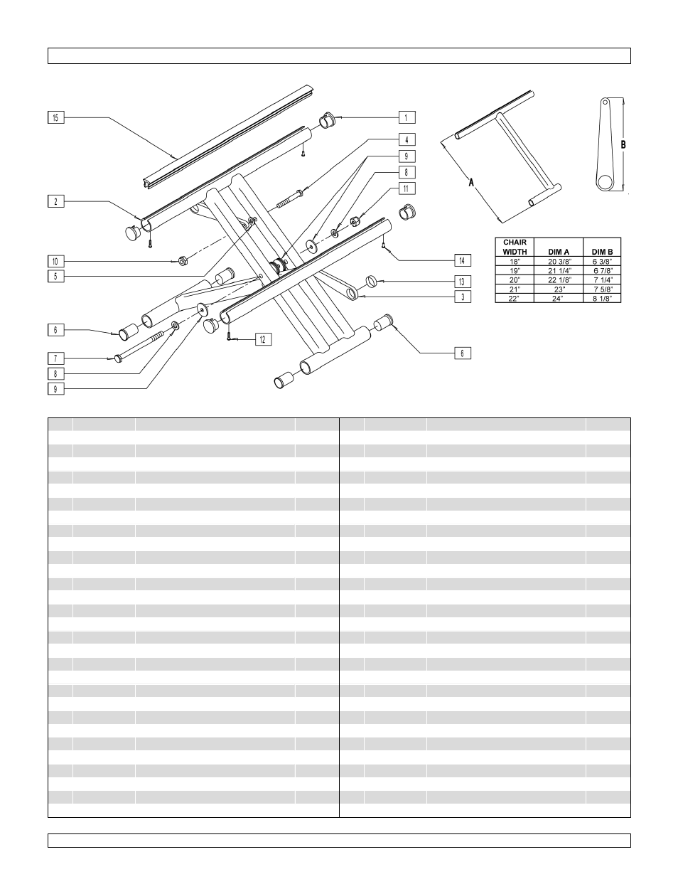 Q2 - cross tube assm 18-22 | Sunrise Medical One-Arm Drive Quickie 2 User Manual | Page 8 / 173