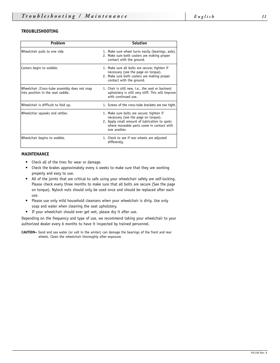 Sunrise Medical Guardian 931150 User Manual | Page 11 / 34