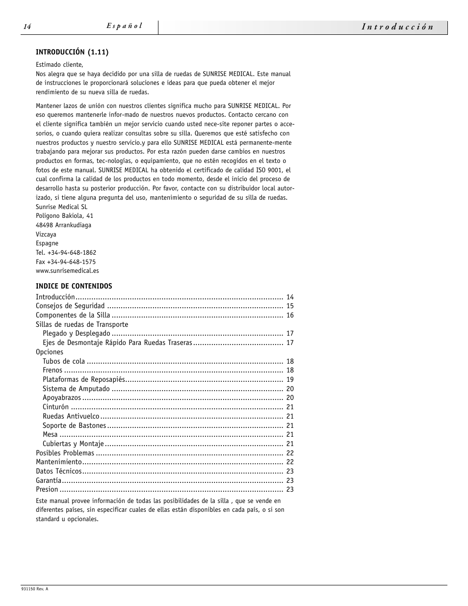 Sunrise Medical Guardian 931150 User Manual | Page 14 / 34