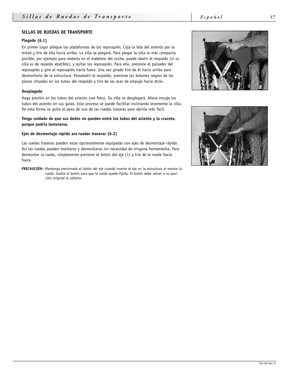 Sunrise Medical Guardian 931150 User Manual | Page 17 / 34