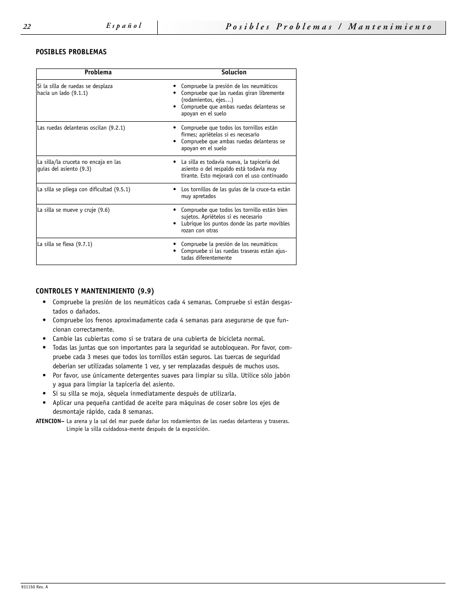 Sunrise Medical Guardian 931150 User Manual | Page 22 / 34
