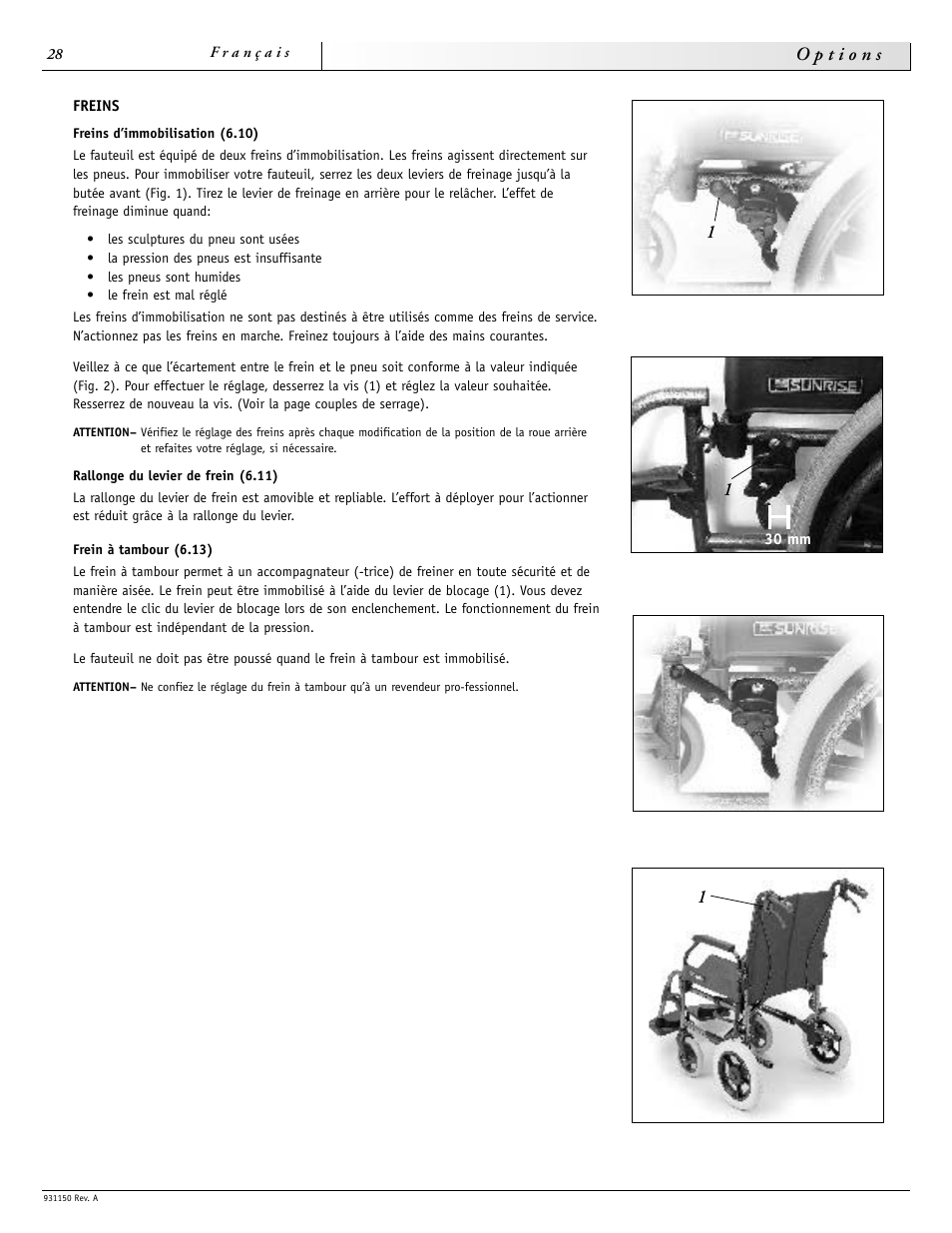 Sunrise Medical Guardian 931150 User Manual | Page 28 / 34