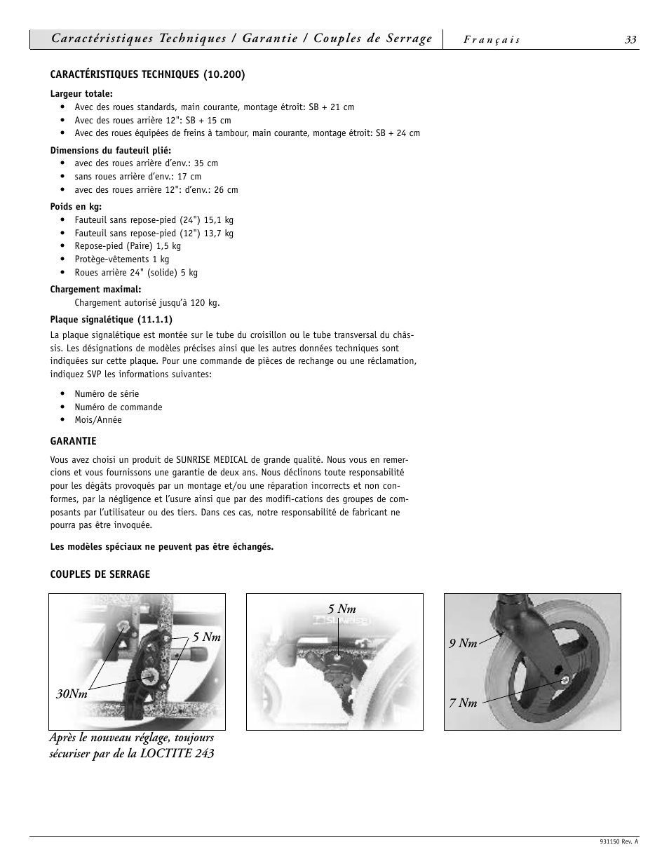 Sunrise Medical Guardian 931150 User Manual | Page 33 / 34
