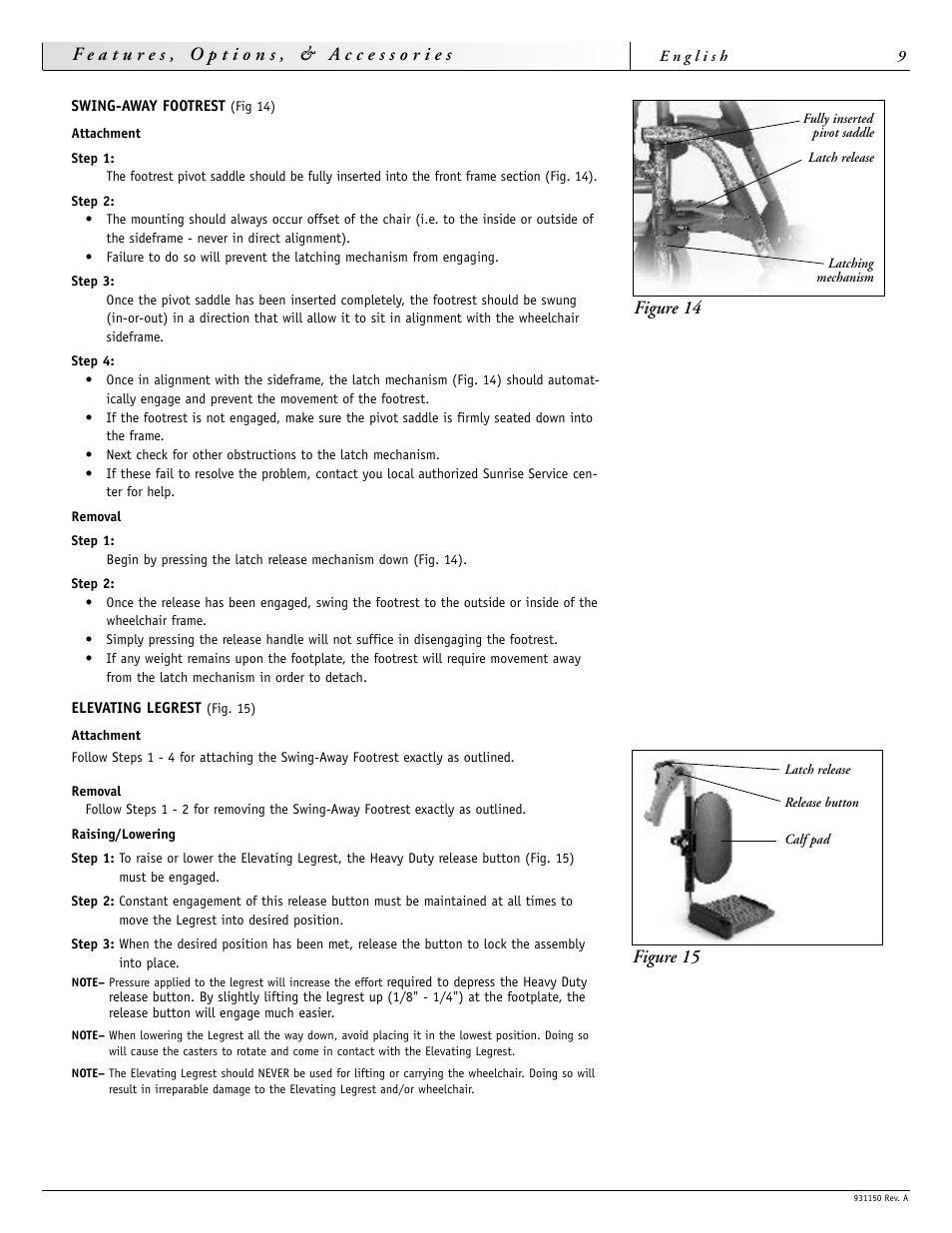Figure 14, Figure 15 | Sunrise Medical Guardian 931150 User Manual | Page 9 / 34