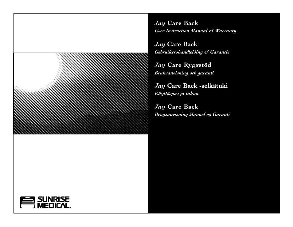Sunrise Medical Jay Care Back 3500 Series User Manual | 10 pages