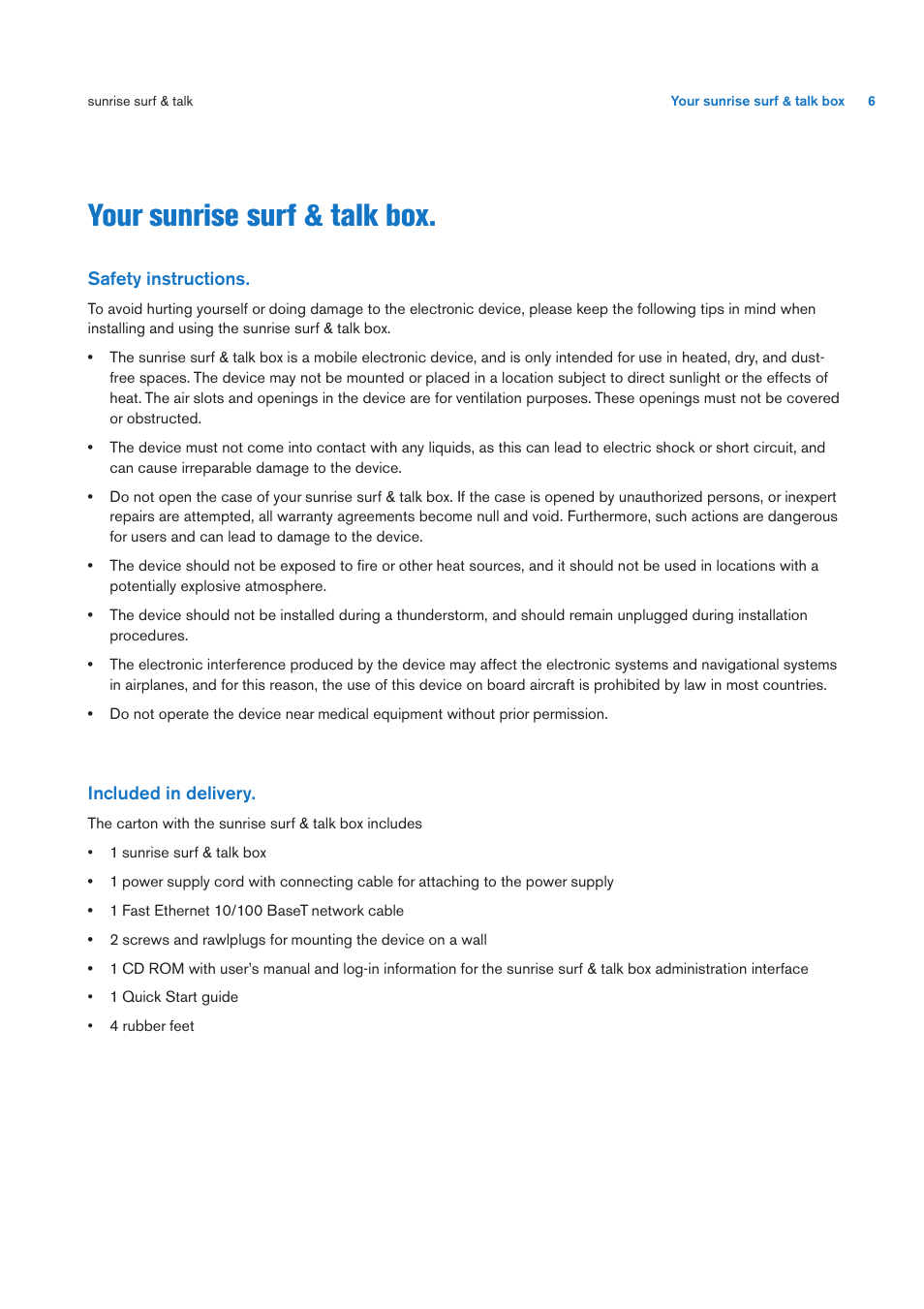 Your sunrise surf & talk box | Sunrise Medical User Manual User Manual | Page 6 / 60