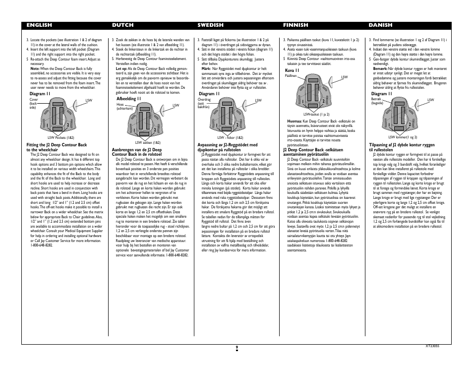 Sunrise Medical Jay J2 2300 SERIES User Manual | Page 9 / 12