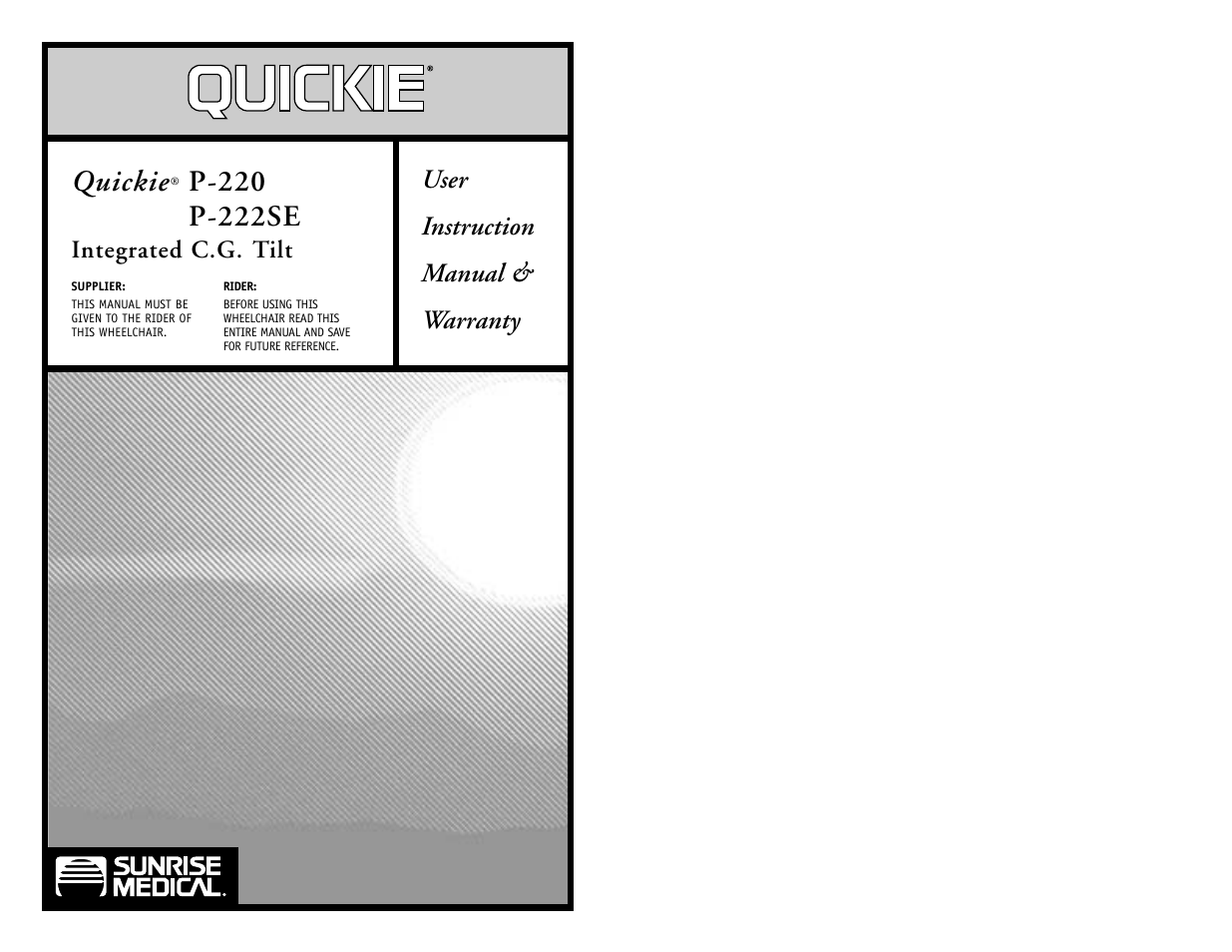 Sunrise Medical Integrated C.G. Tilt P-222SE User Manual | 11 pages