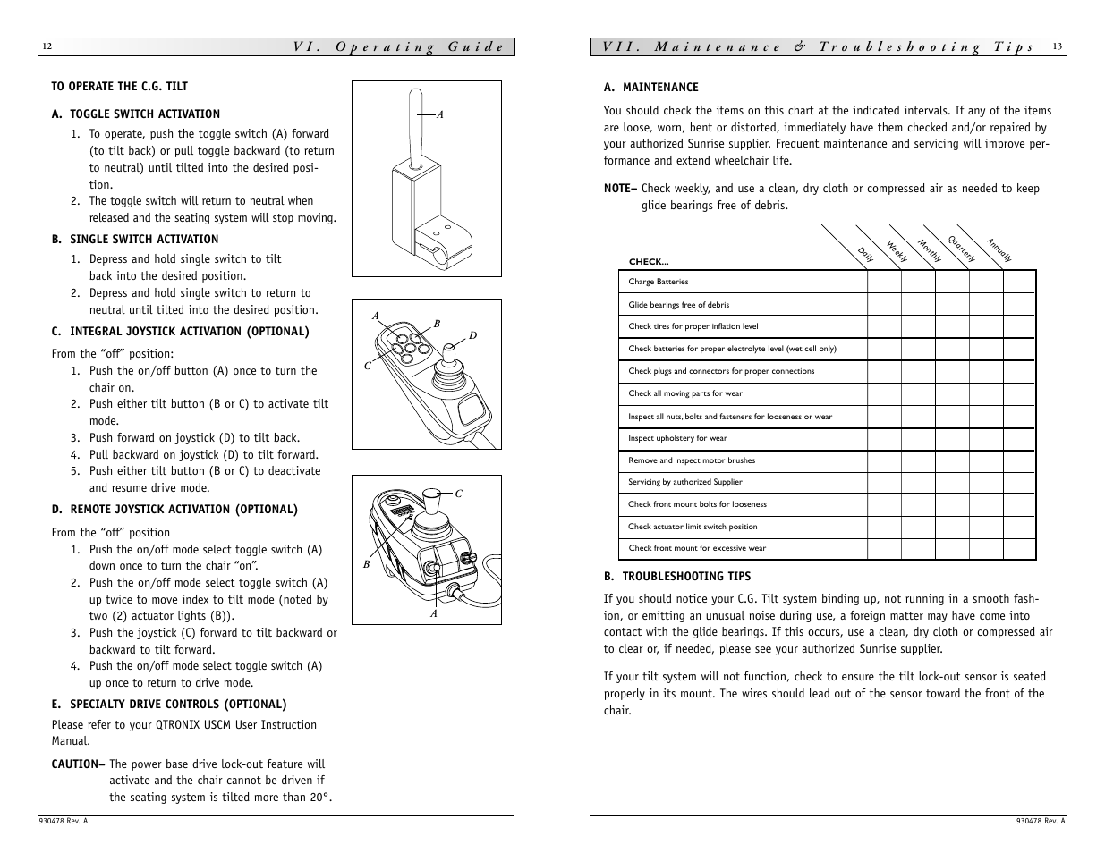 Sunrise Medical Integrated C.G. Tilt P-222SE User Manual | Page 7 / 11