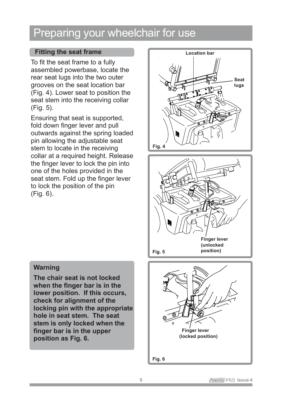 Preparing your wheelchair for use | Sunrise Medical POWERTEC F50 User Manual | Page 12 / 44