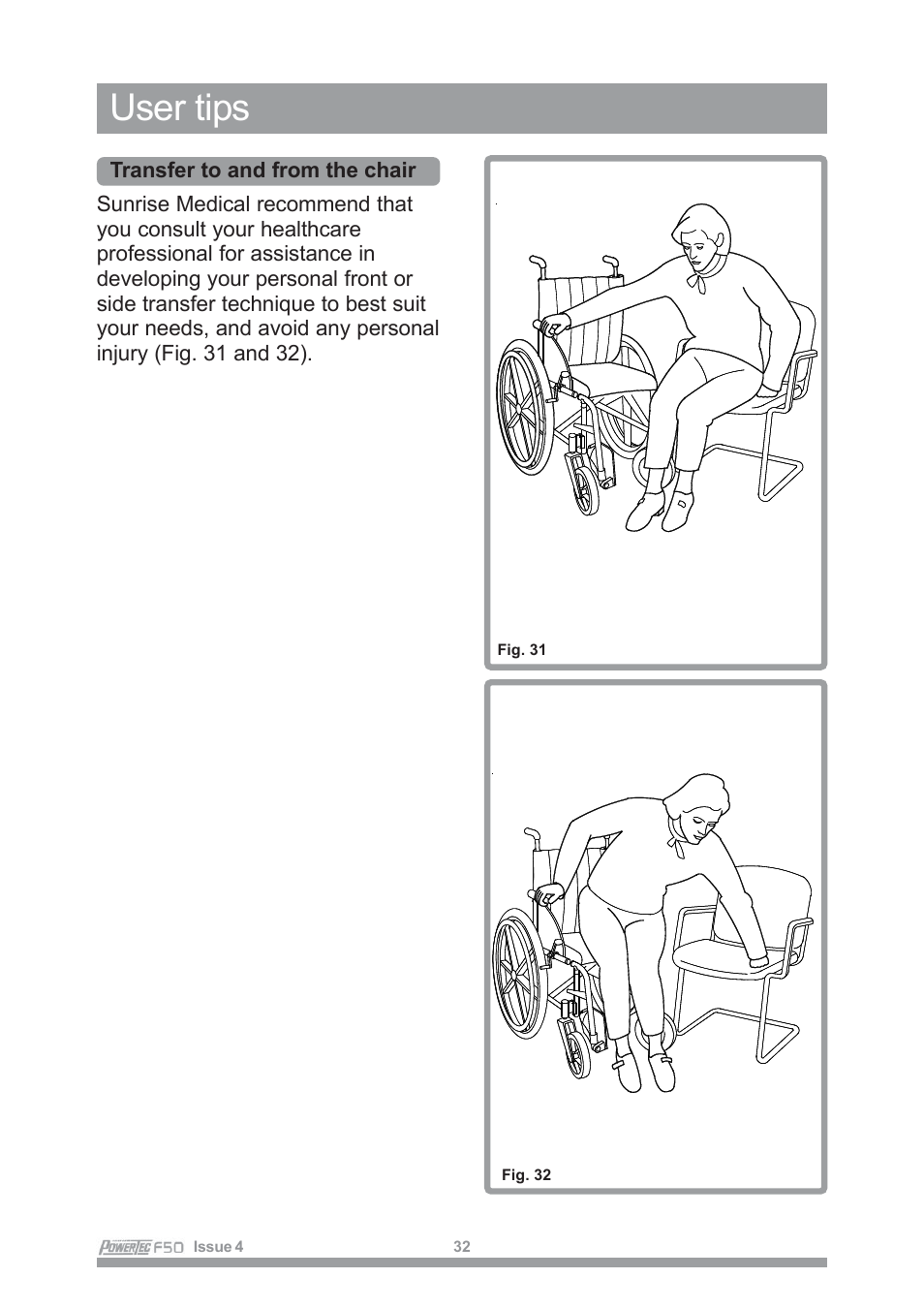 User tips | Sunrise Medical POWERTEC F50 User Manual | Page 35 / 44