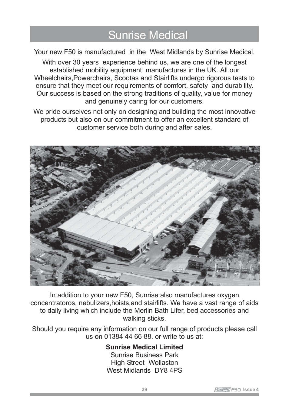 Sunrise medical | Sunrise Medical POWERTEC F50 User Manual | Page 42 / 44