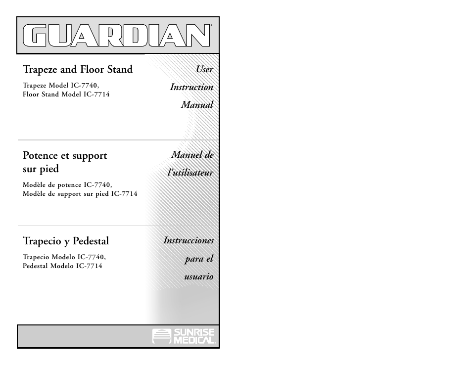 Sunrise Medical Trapeze IC-7740 User Manual | 7 pages