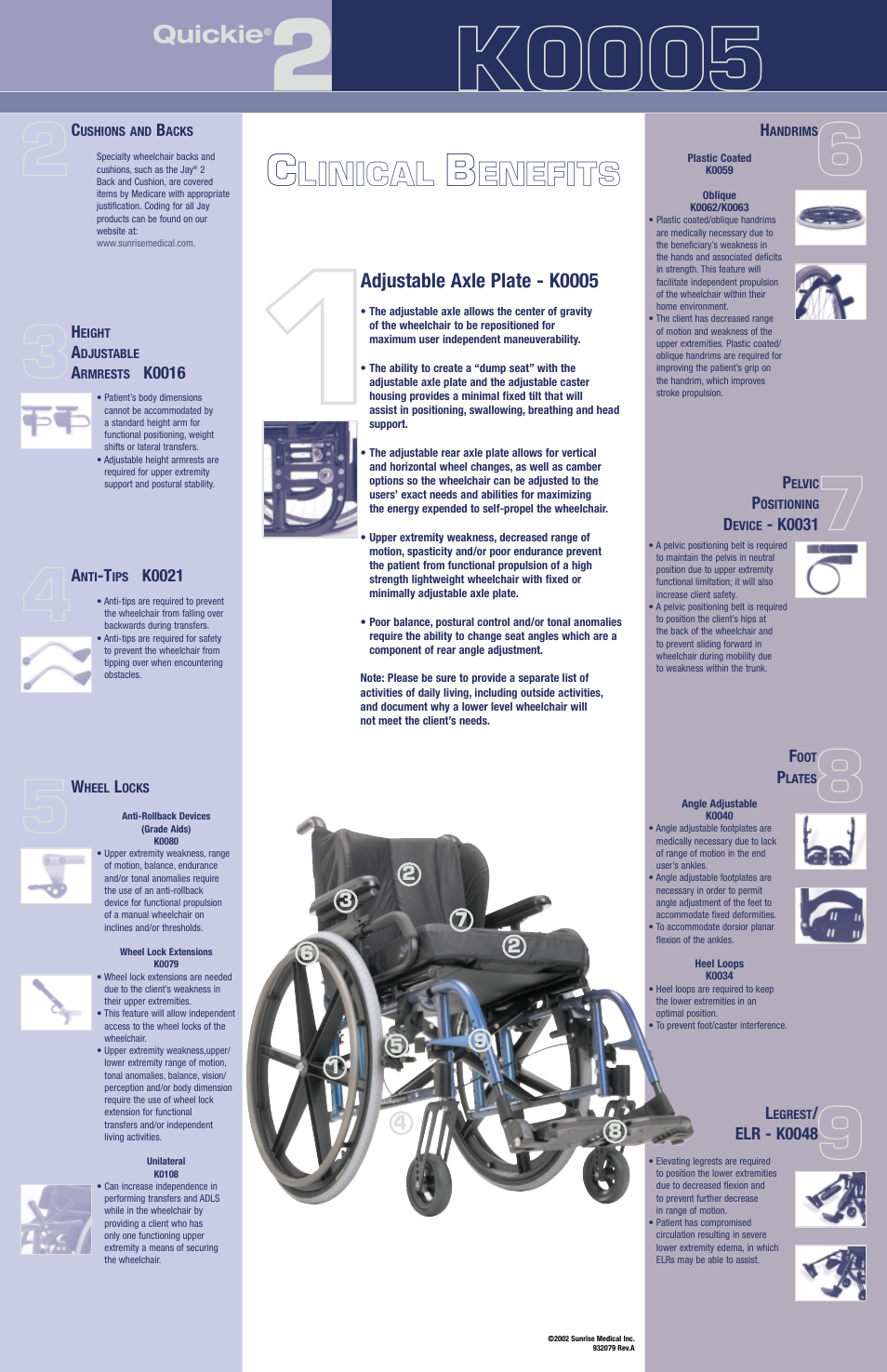 Sunrise Medical K0005 User Manual | 1 page