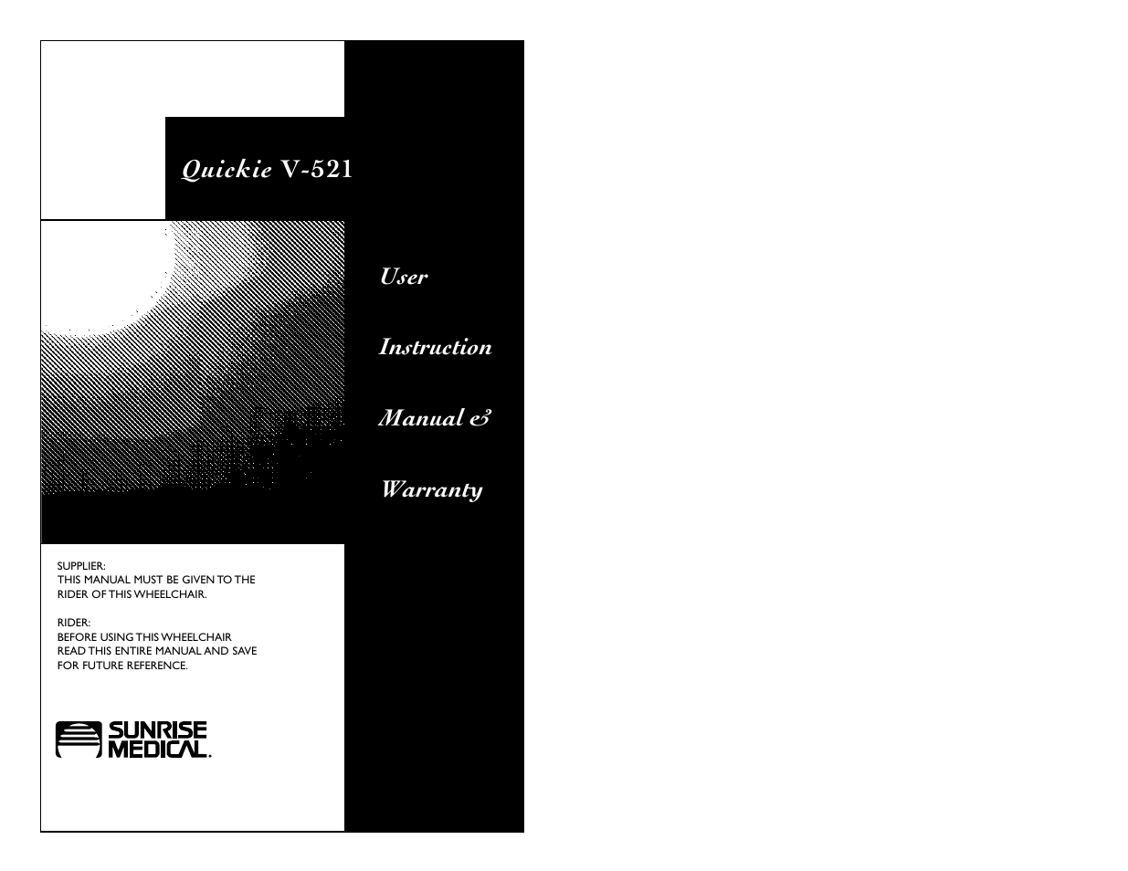 Sunrise Medical QUICKIE V-521 User Manual | 24 pages