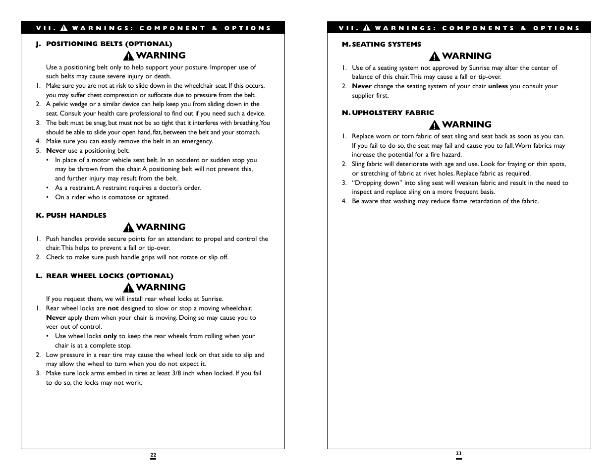Sunrise Medical QUICKIE V-521 User Manual | Page 12 / 24