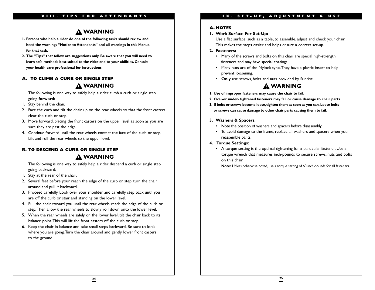 Sunrise Medical QUICKIE V-521 User Manual | Page 13 / 24