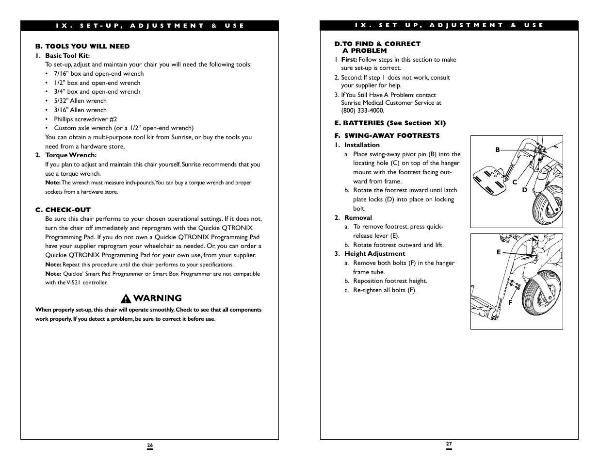 Sunrise Medical QUICKIE V-521 User Manual | Page 14 / 24