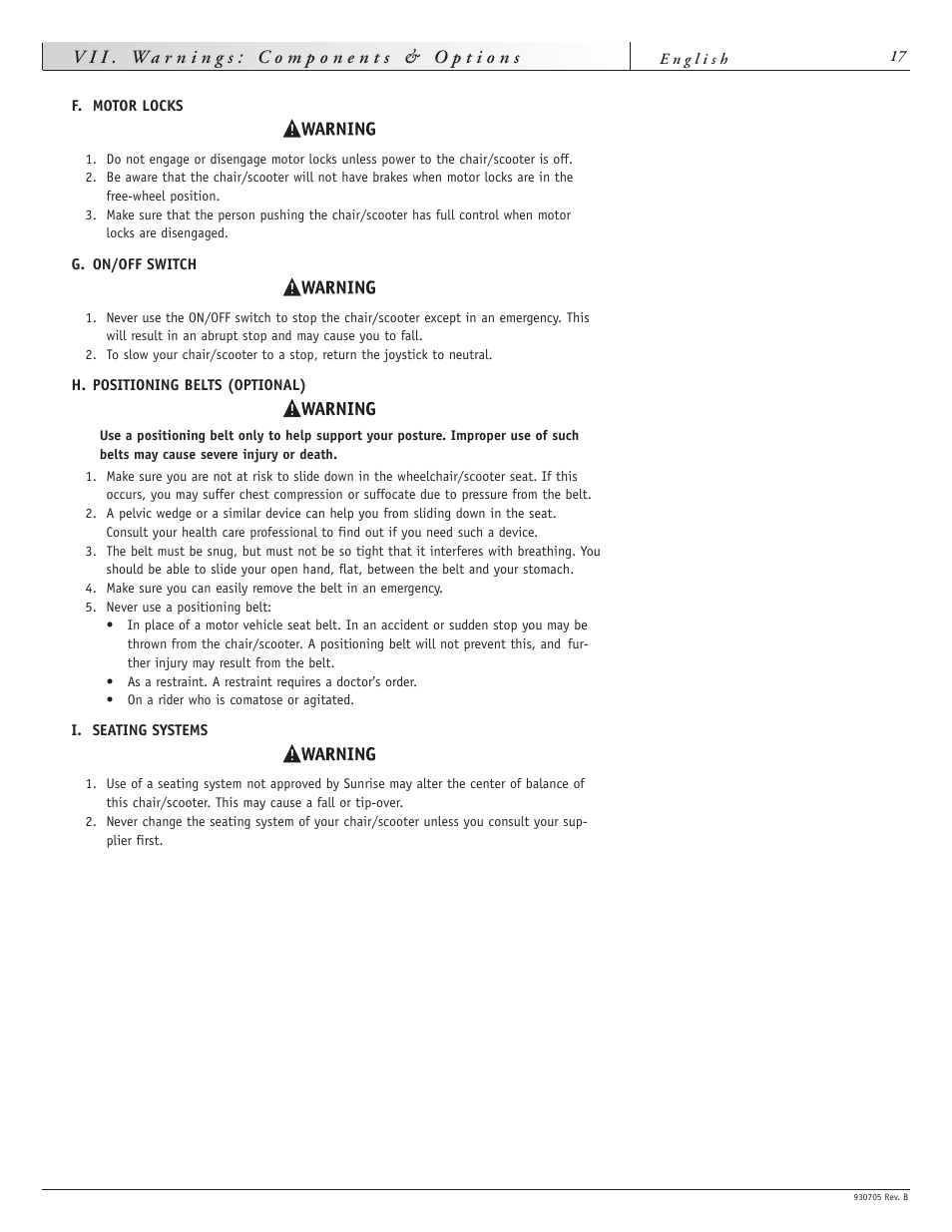 Sunrise Medical Ruby User Manual | Page 17 / 100