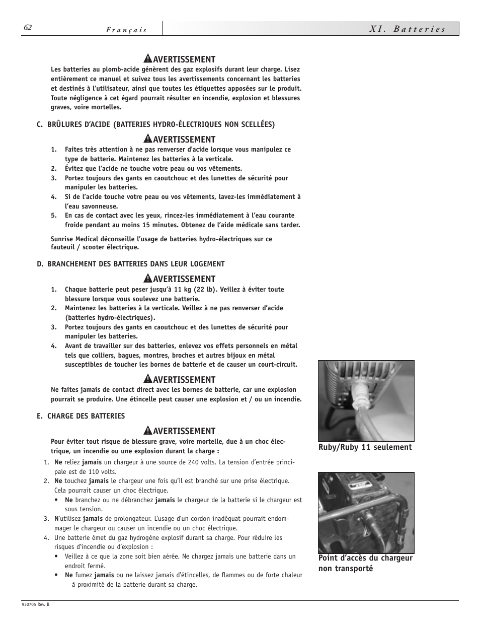 Sunrise Medical Ruby User Manual | Page 62 / 100