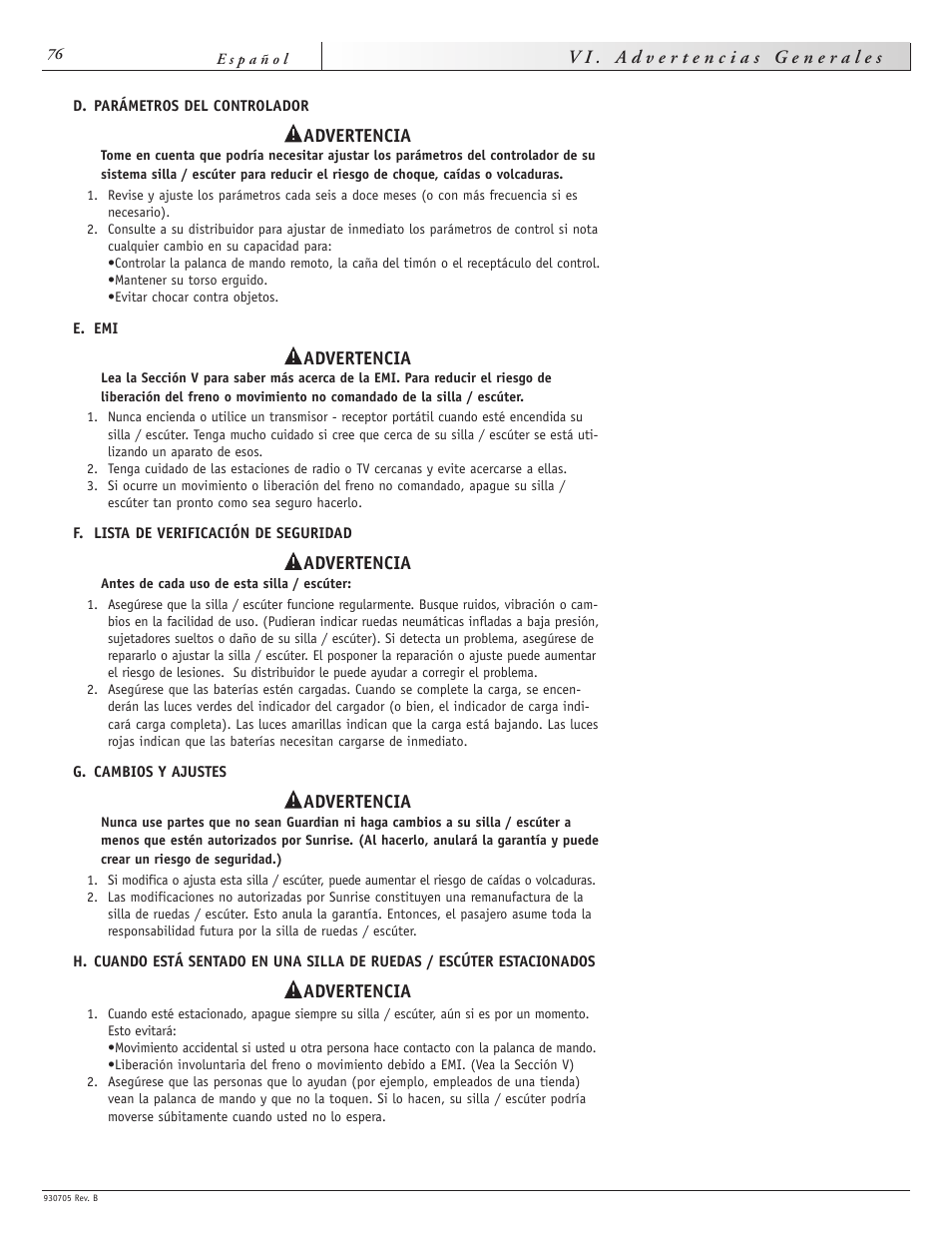 Sunrise Medical Ruby User Manual | Page 76 / 100