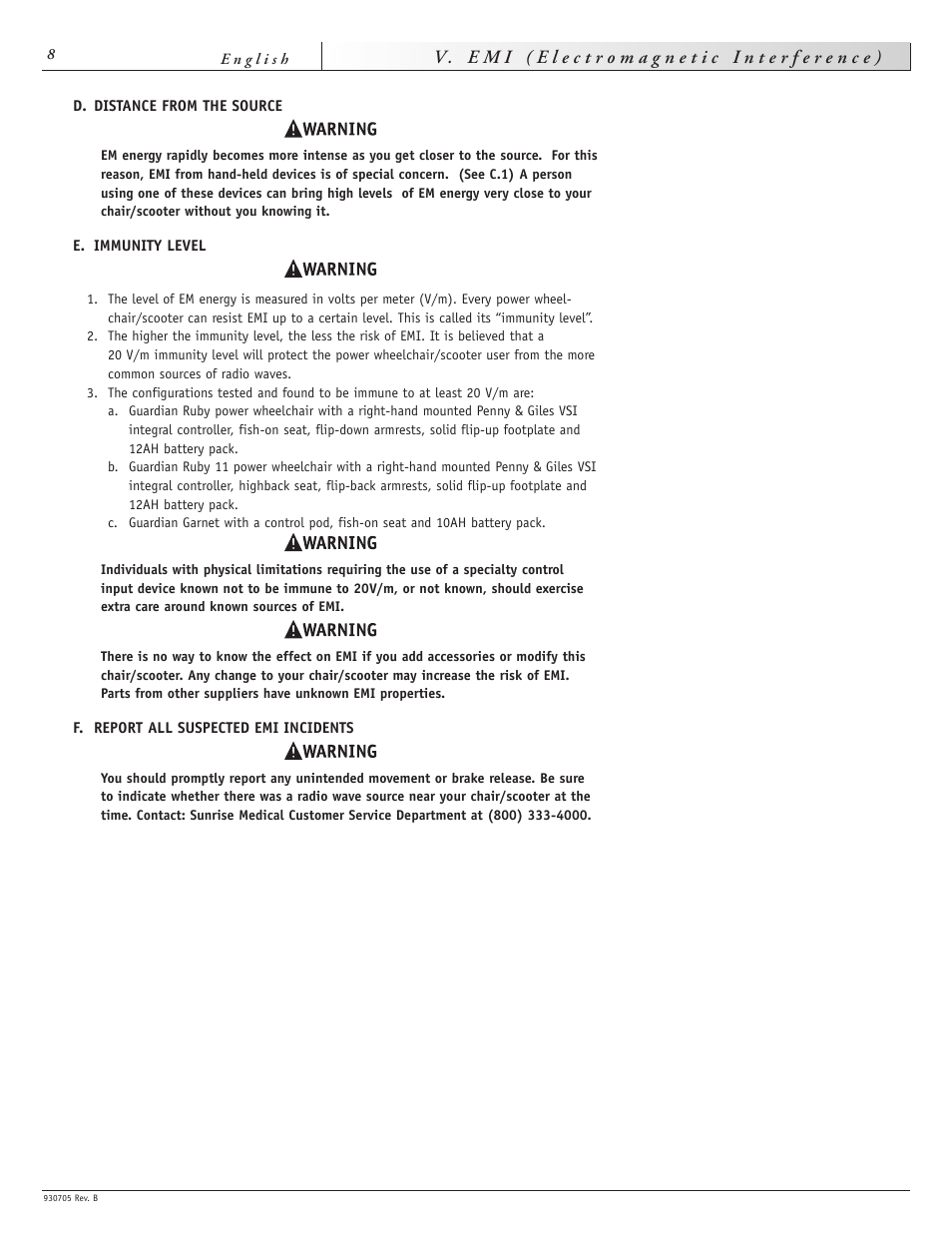 Sunrise Medical Ruby User Manual | Page 8 / 100