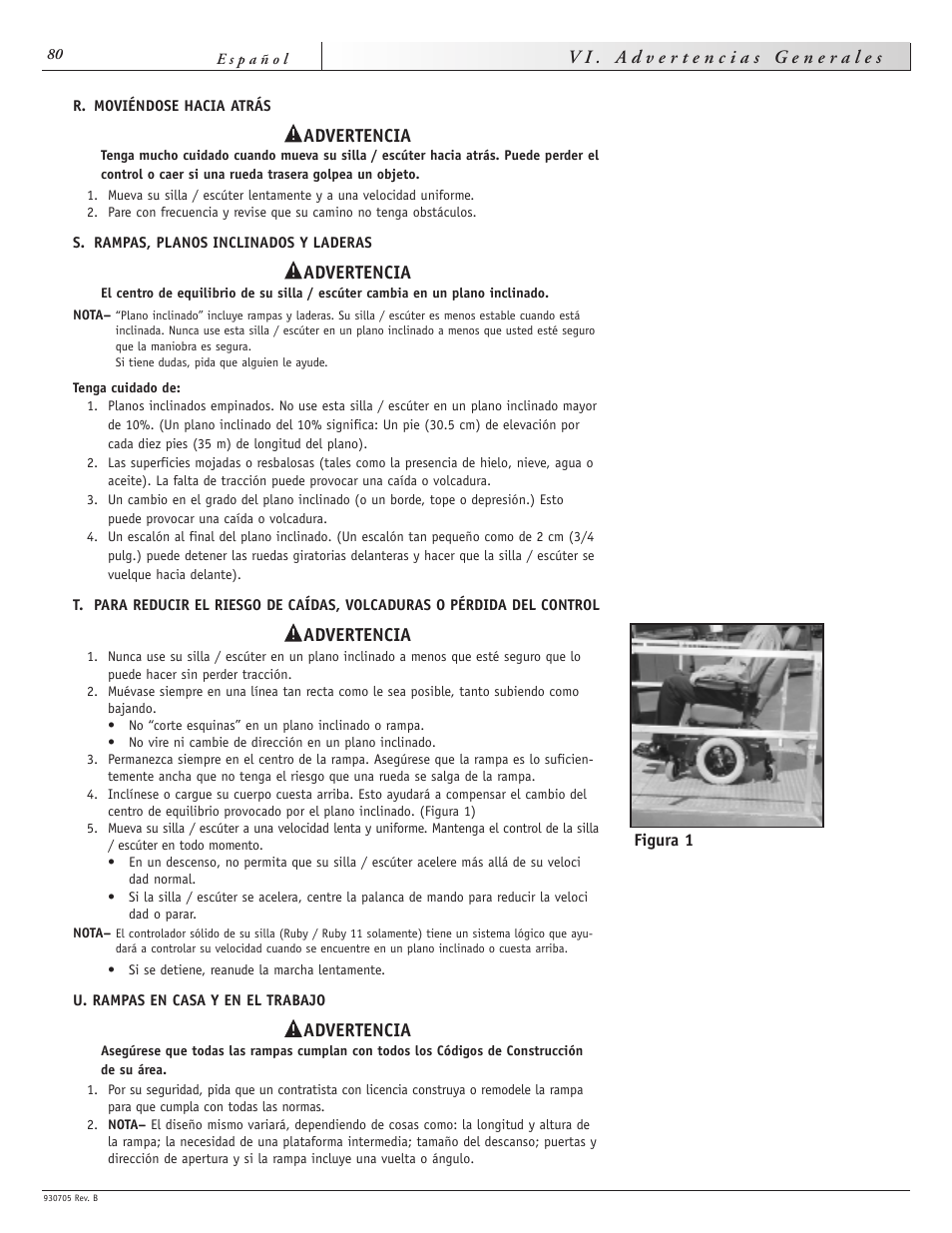 Advertencia | Sunrise Medical Ruby User Manual | Page 80 / 100