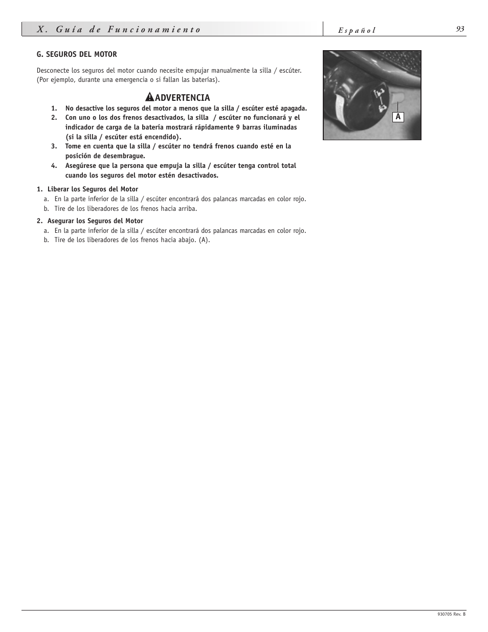 Advertencia | Sunrise Medical Ruby User Manual | Page 93 / 100