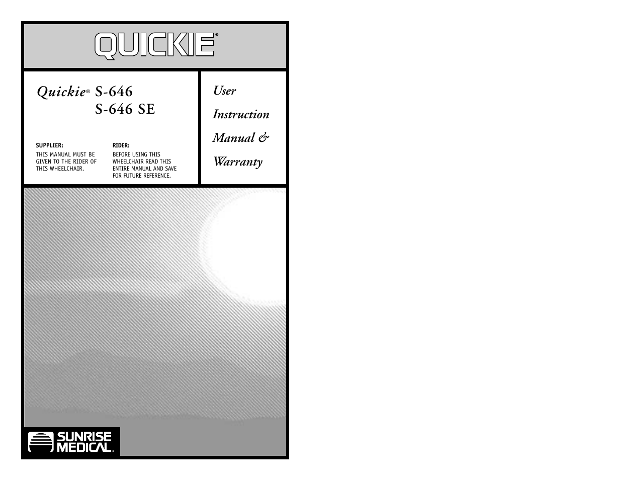 Sunrise Medical Quickie S-646 SE User Manual | 27 pages