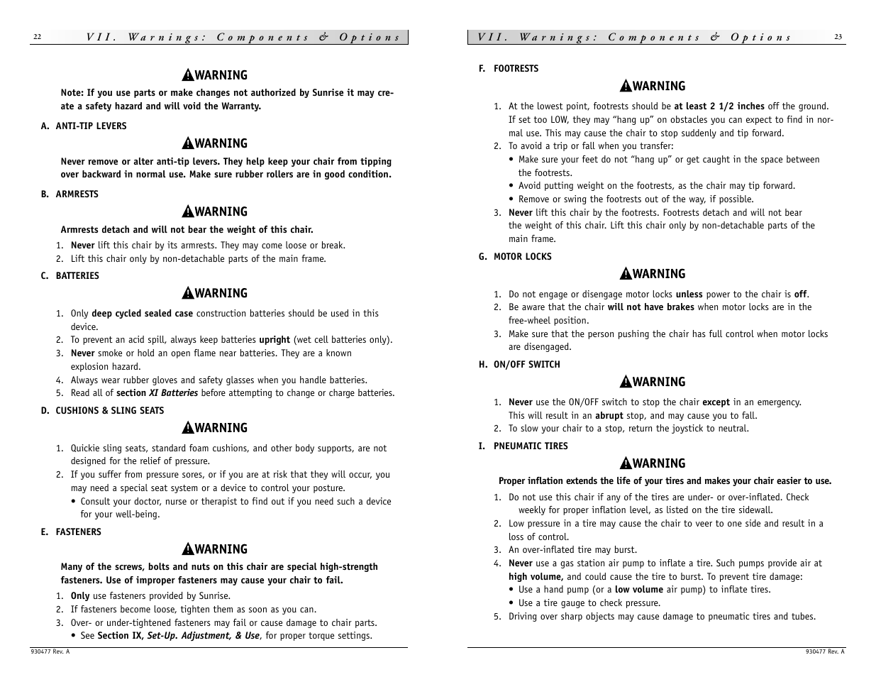 Sunrise Medical Quickie S-646 SE User Manual | Page 12 / 27