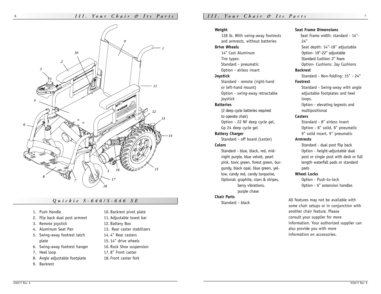 Sunrise Medical Quickie S-646 SE User Manual | Page 4 / 27