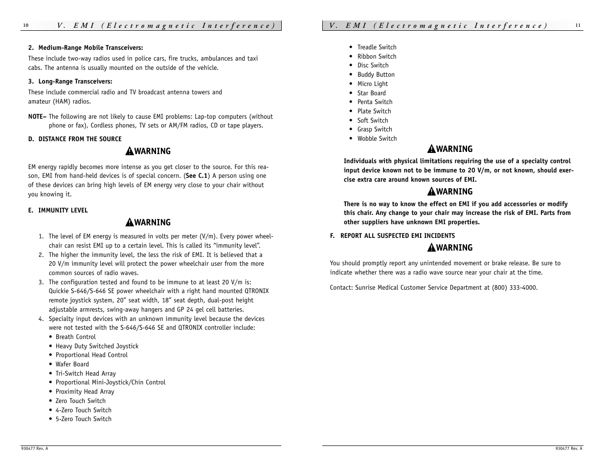 Sunrise Medical Quickie S-646 SE User Manual | Page 6 / 27