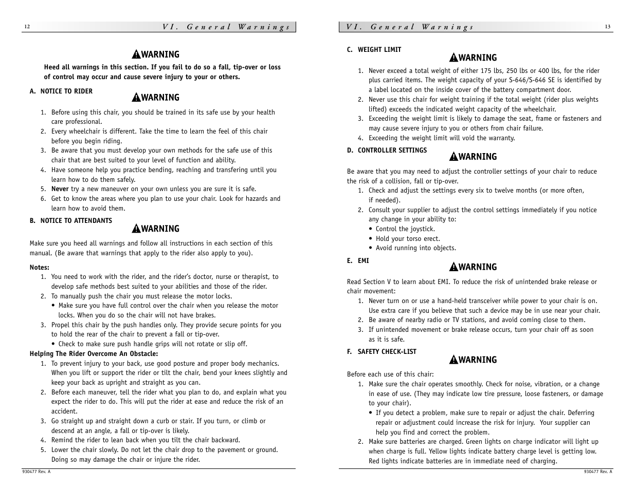 Sunrise Medical Quickie S-646 SE User Manual | Page 7 / 27