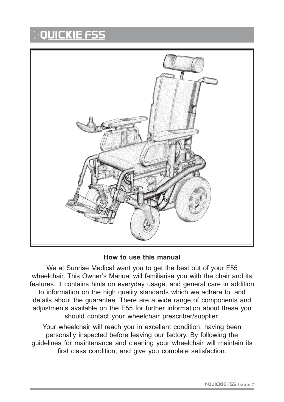 Sunrise Medical QUICKIE F55 User Manual | Page 2 / 77