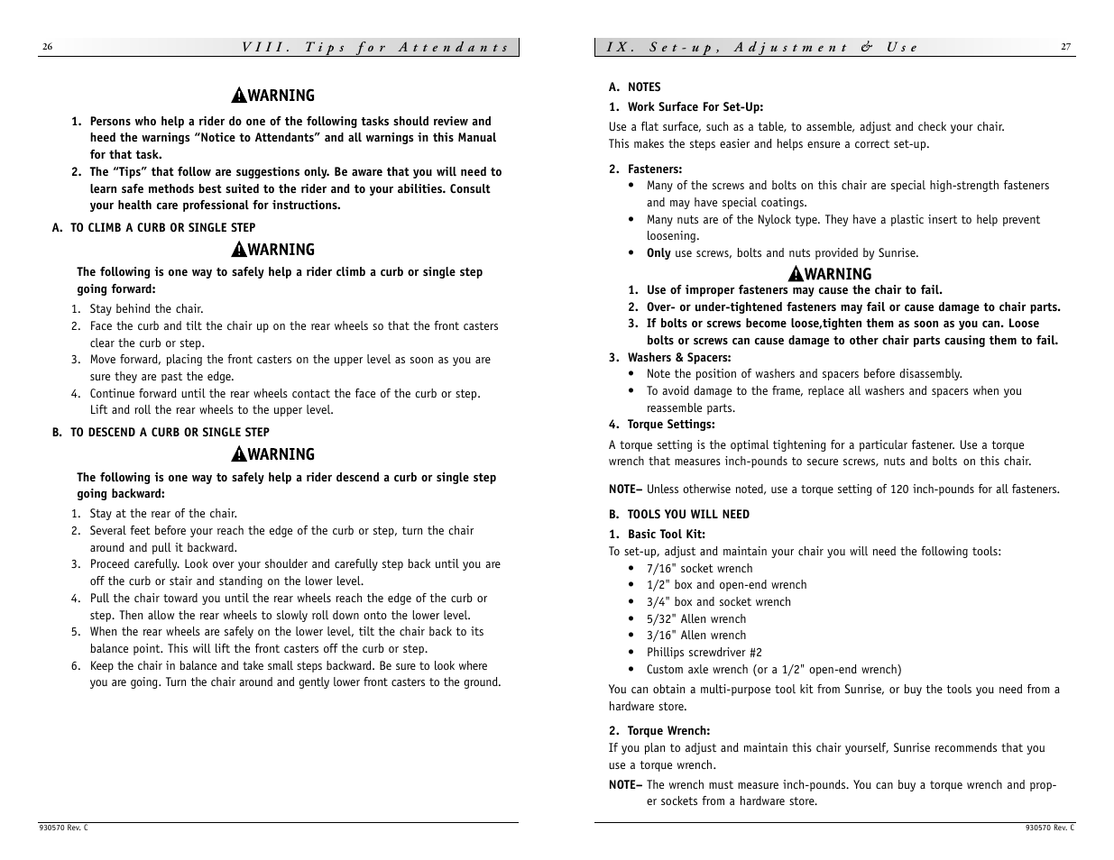 Sunrise Medical Quickie S-626 User Manual | Page 14 / 27