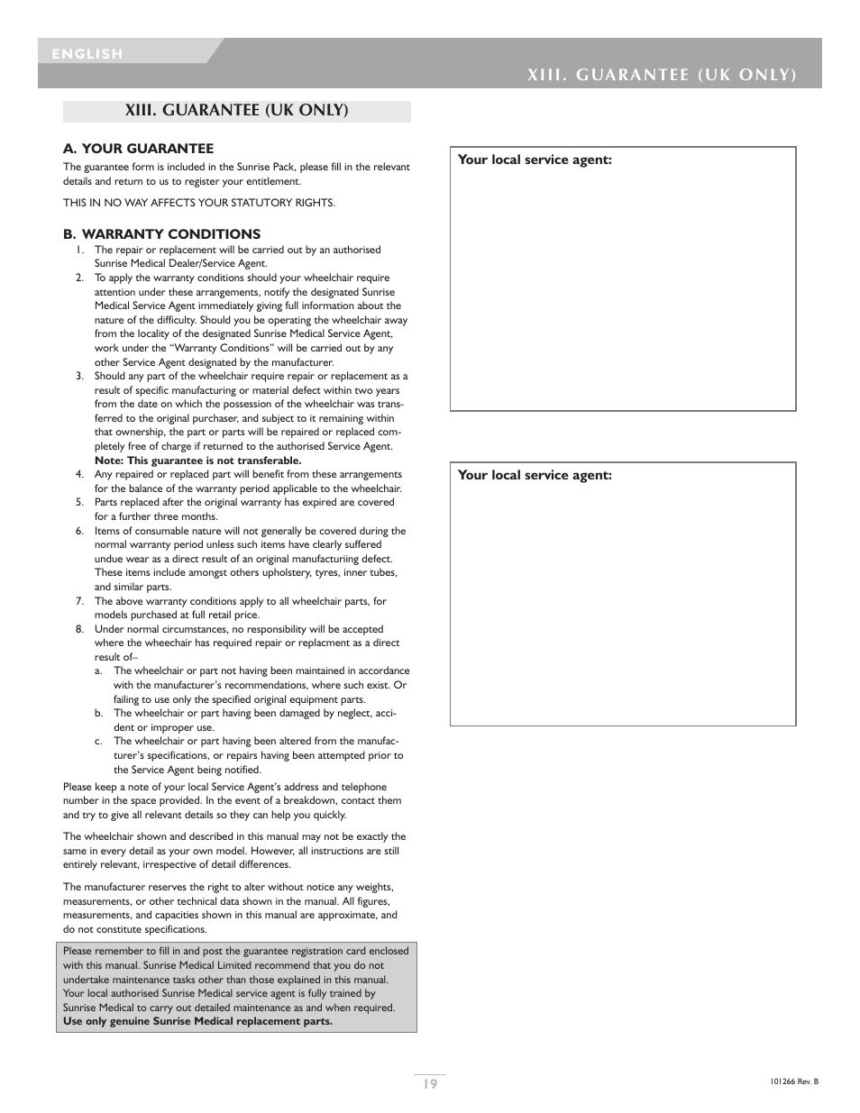 Sunrise Medical Sterling User Manual | Page 19 / 56