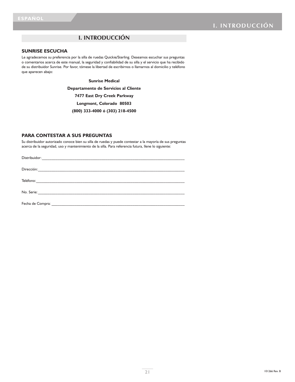 Sunrise Medical Sterling User Manual | Page 21 / 56