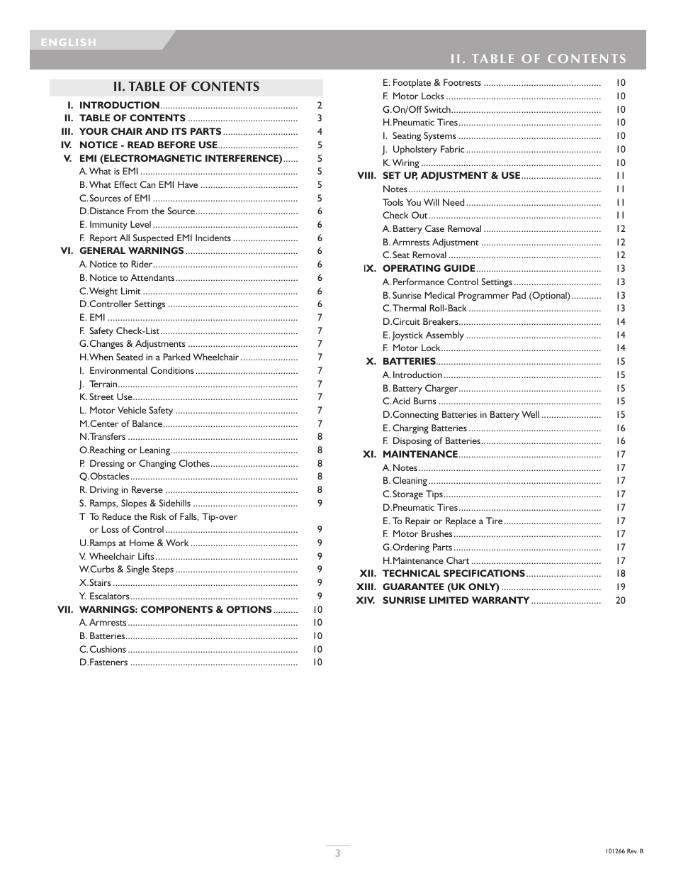Sunrise Medical Sterling User Manual | Page 3 / 56