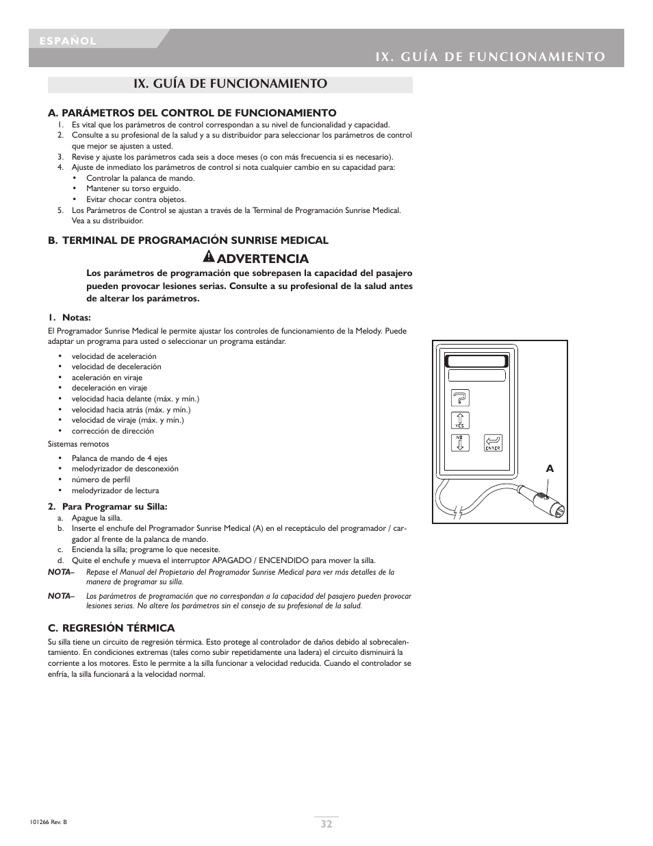 Advertencia | Sunrise Medical Sterling User Manual | Page 32 / 56
