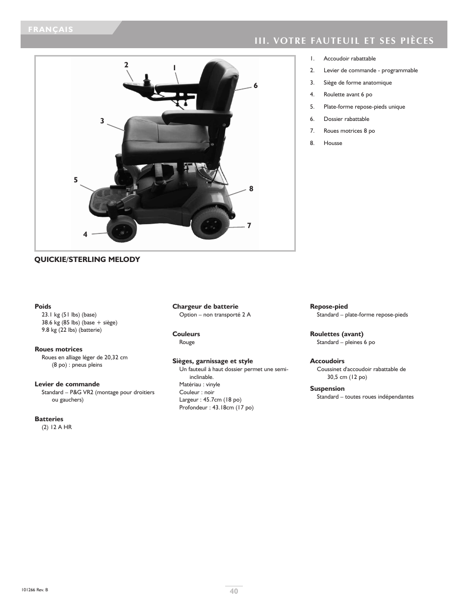Sunrise Medical Sterling User Manual | Page 40 / 56