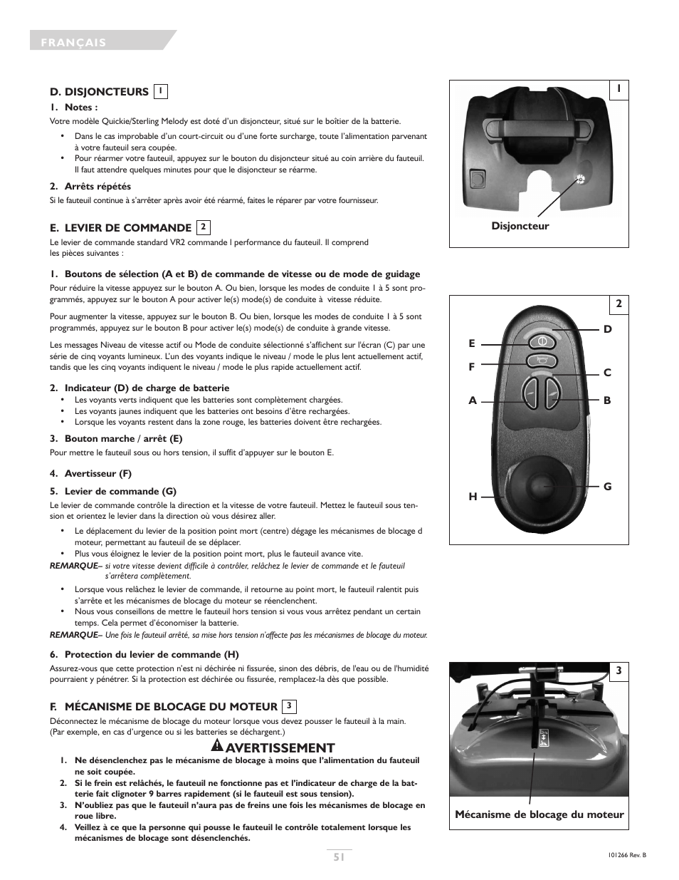 Avertissement | Sunrise Medical Sterling User Manual | Page 51 / 56