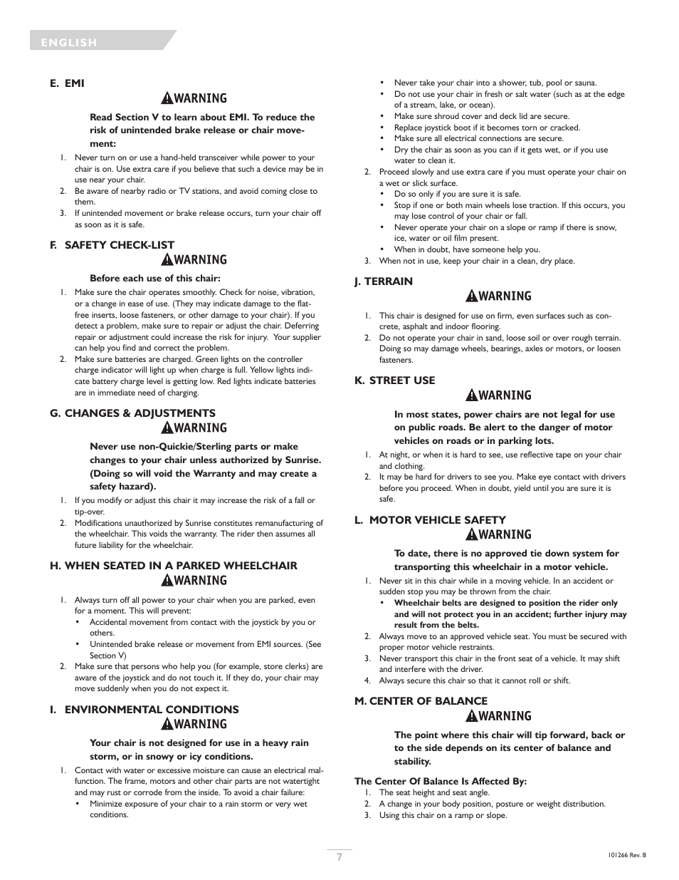 Sunrise Medical Sterling User Manual | Page 7 / 56