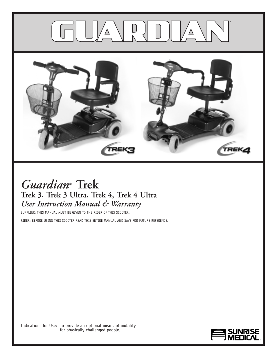 Sunrise Medical Trek 3 User Manual | 31 pages