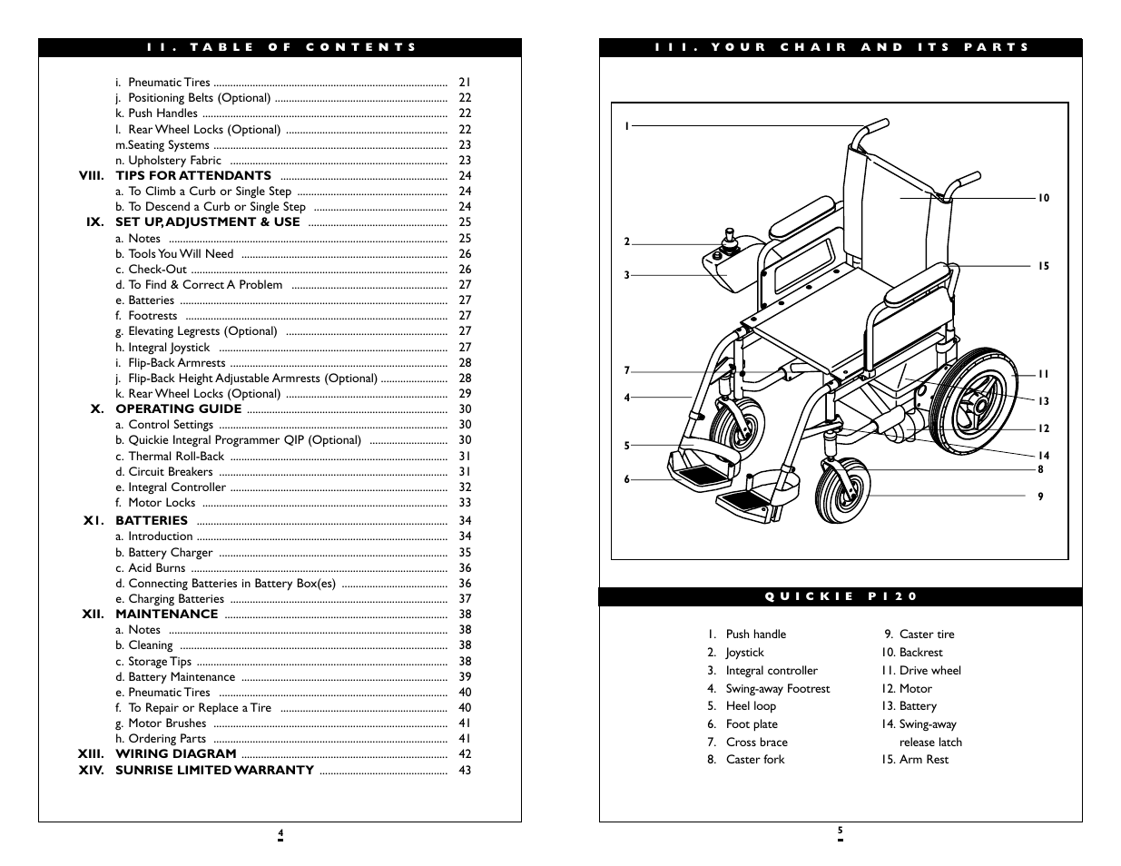 Sunrise Medical Wheelchair Quickie P120 User Manual | Page 3 / 23