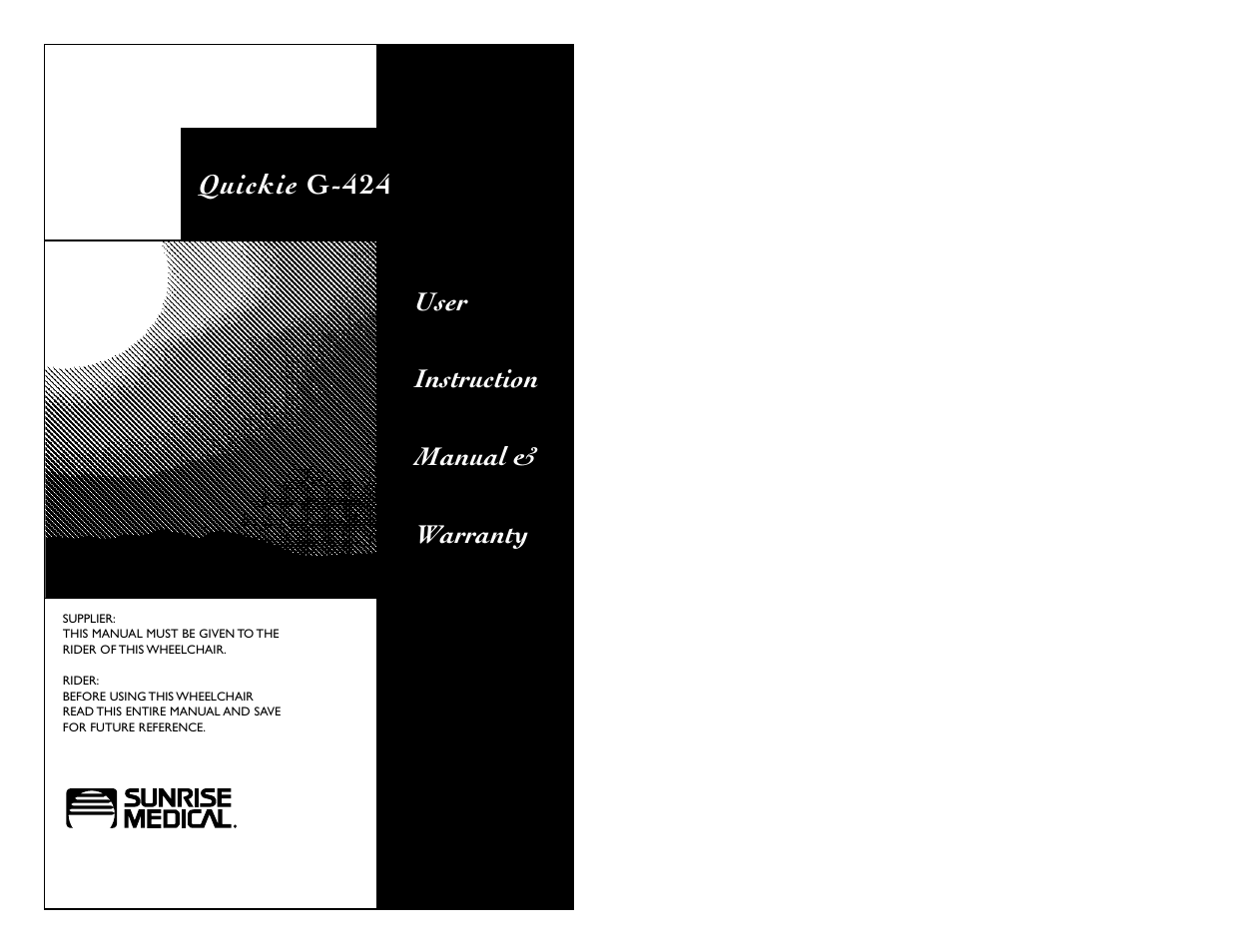 Sunrise Medical QUICKIE G-424 User Manual | 27 pages