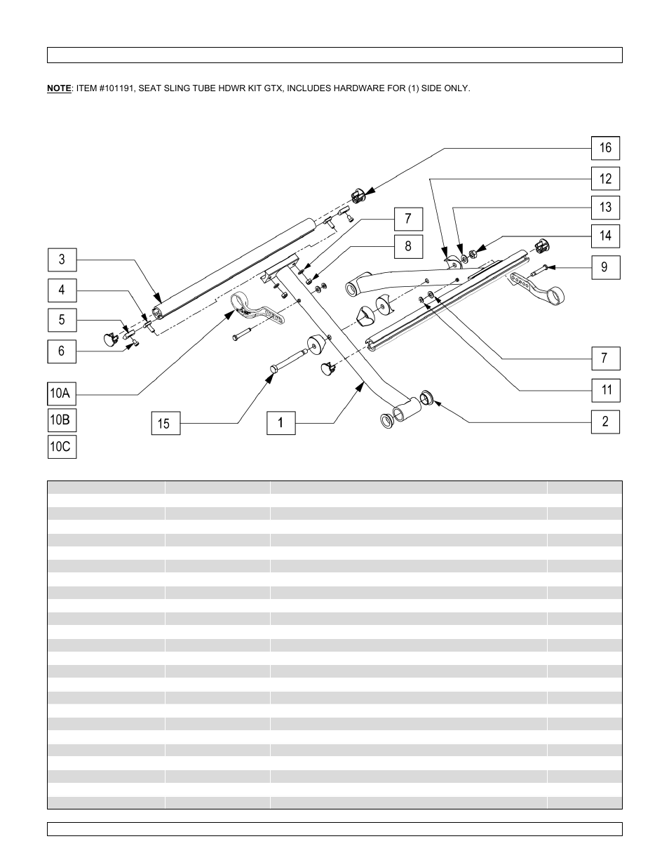 X brace assembly | Sunrise Medical Swing-Away and Fixed Front GTX User Manual | Page 11 / 115