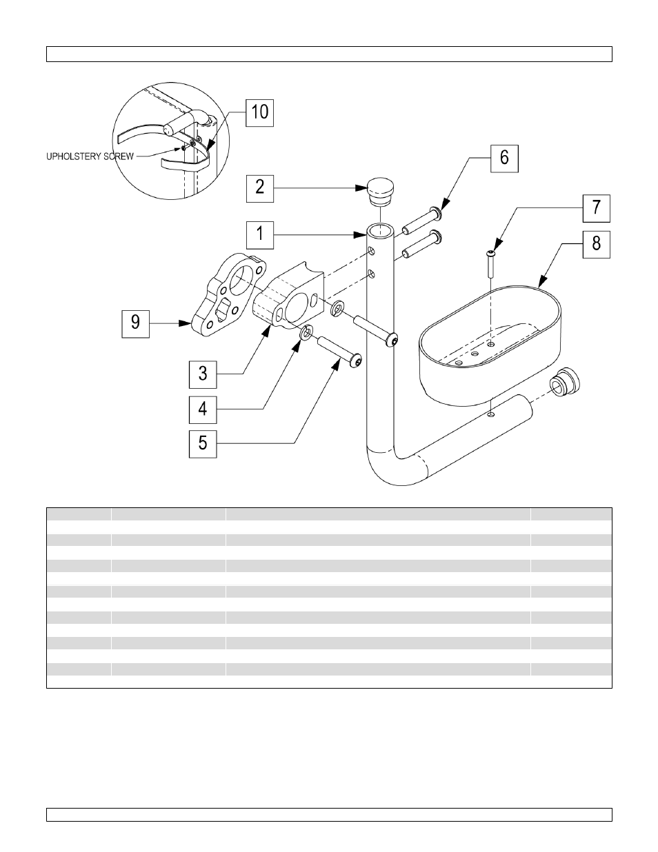 Crutch holder assm | Sunrise Medical Swing-Away and Fixed Front GTX User Manual | Page 112 / 115